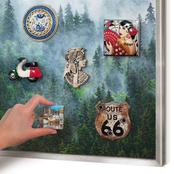 Lavagna magnetica decorativa da parete in colore argento Foresta misteriosa