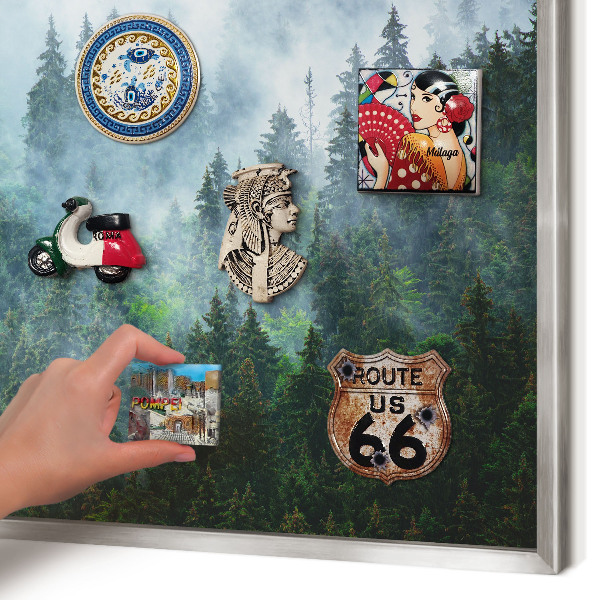 Lavagna magnetica decorativa da parete in colore argento Foresta misteriosa