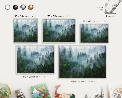 Lavagna magnetica decorativa da parete in colore argento Foresta misteriosa