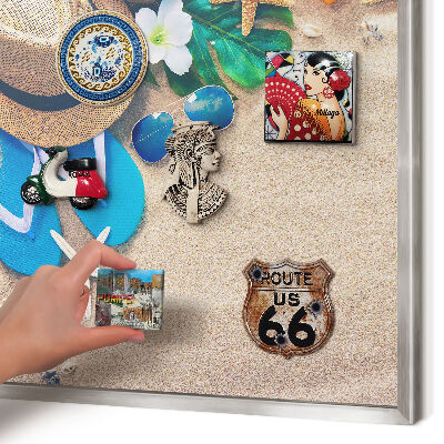 Lavagna magnetica decorativa da parete in colore argento Relax estivo