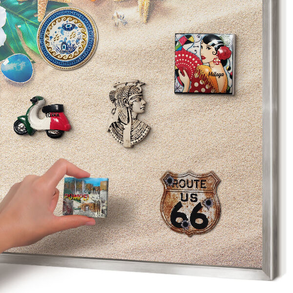 Lavagna magnetica decorativa da parete in colore argento Relax estivo