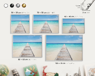 Lavagna magnetica decorativa da parete in colore argento Molo sull'oceano