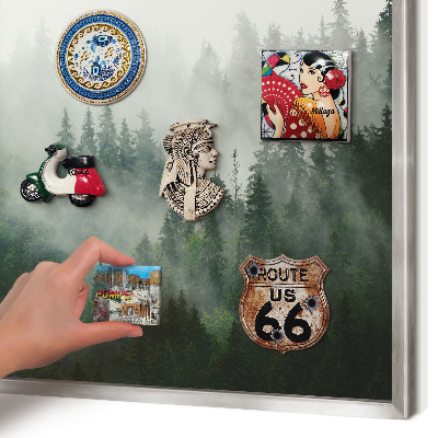 Lavagna magnetica decorativa da parete in colore argento Magia della foresta