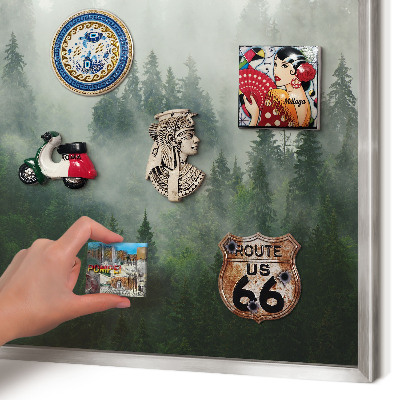 Lavagna magnetica decorativa da parete in colore argento Magia della foresta