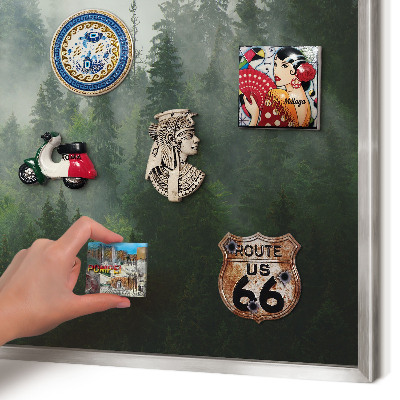 Lavagna magnetica decorativa da parete in colore argento Magia della foresta