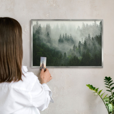 Lavagna magnetica decorativa da parete in colore argento Magia della foresta