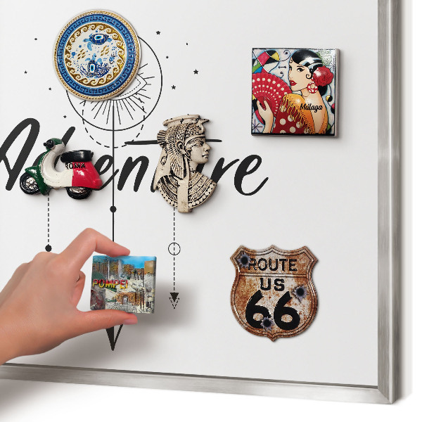 Lavagna magnetica decorativa da parete in colore argento Tema avventura