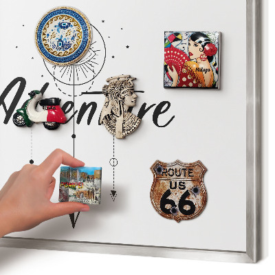 Lavagna magnetica decorativa da parete in colore argento Tema avventura