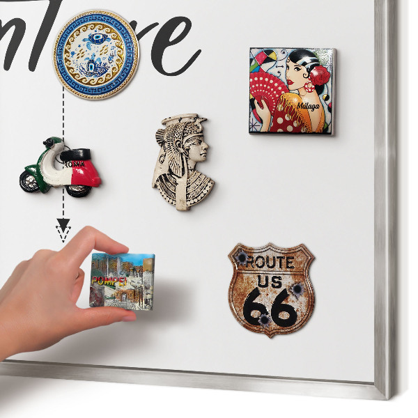 Lavagna magnetica decorativa da parete in colore argento Tema avventura