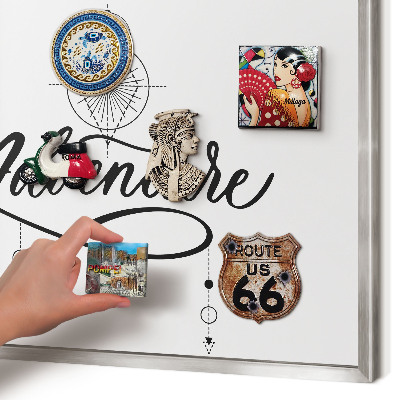 Lavagna magnetica decorativa da parete in colore argento Avventura tipografica