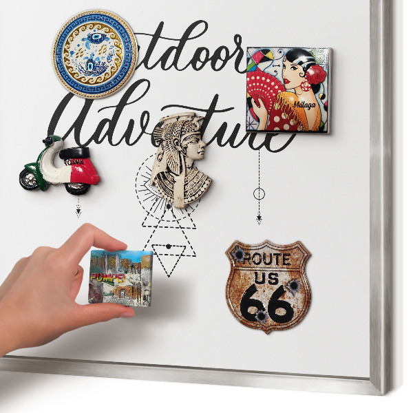 Lavagna magnetica decorativa da parete in colore argento Avventura all'aria aperta