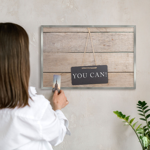 Lavagna magnetica decorativa da parete in colore argento Motivazione quotidiana