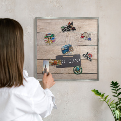 Lavagna magnetica decorativa da parete in colore argento Motivazione quotidiana