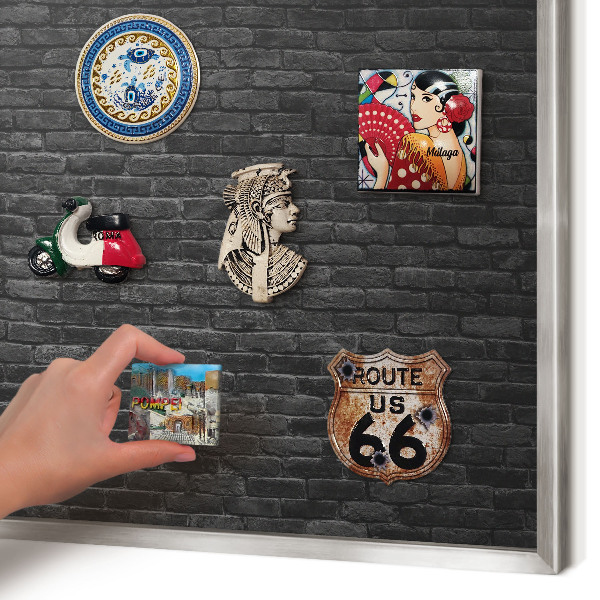 Lavagna magnetica decorativa da parete in colore argento Muro di mattoni