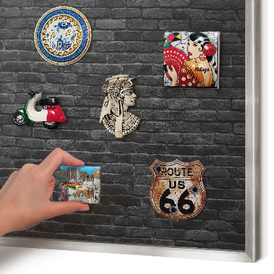 Lavagna magnetica decorativa da parete in colore argento Muro di mattoni