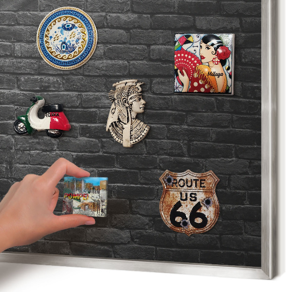 Lavagna magnetica decorativa da parete in colore argento Muro di mattoni
