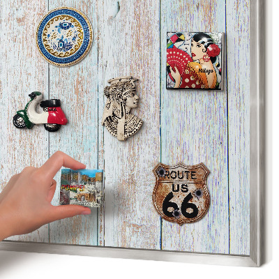 Lavagna magnetica decorativa da parete in colore argento Tavole rustiche