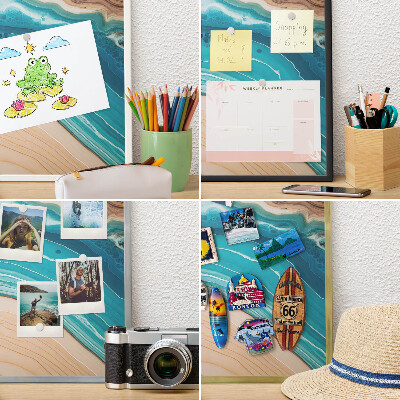 Lavagna magnetica decorativa da parete in colore argento Strati della Terra