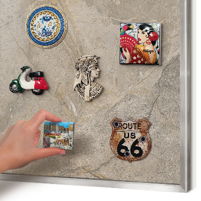 Lavagna magnetica decorativa da parete in colore argento Pietra beige
