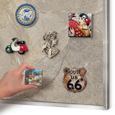 Lavagna magnetica decorativa da parete in colore argento Pietra beige