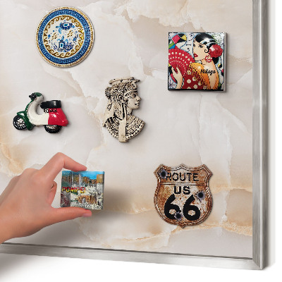 Lavagna magnetica decorativa da parete in colore argento Onde sottili