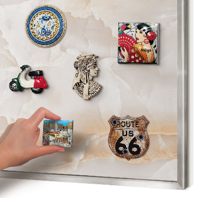 Lavagna magnetica decorativa da parete in colore argento Onde sottili