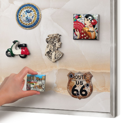 Lavagna magnetica decorativa da parete in colore argento Onde sottili
