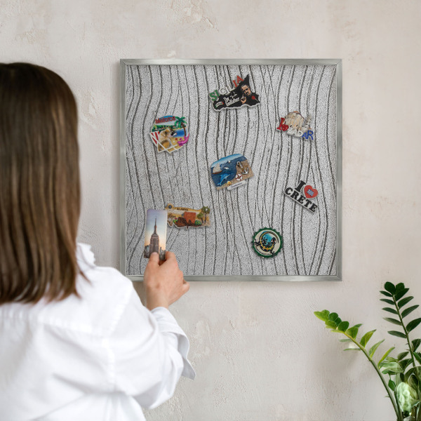 Lavagna magnetica decorativa da parete in colore argento Grigi
