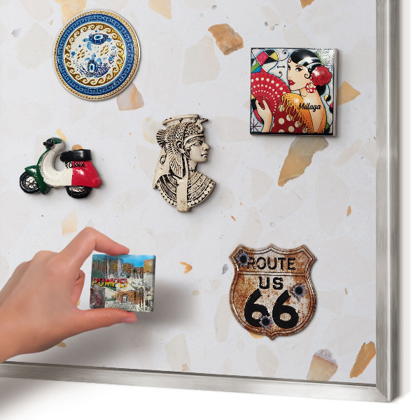 Lavagna magnetica decorativa da parete in colore argento Mosaico caldo
