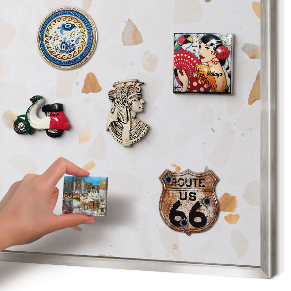 Lavagna magnetica decorativa da parete in colore argento Mosaico caldo