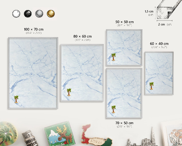 Lavagna magnetica decorativa da parete in colore argento Design effetto marmo