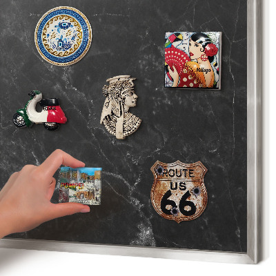 Lavagna magnetica decorativa da parete in colore argento Marmo nero