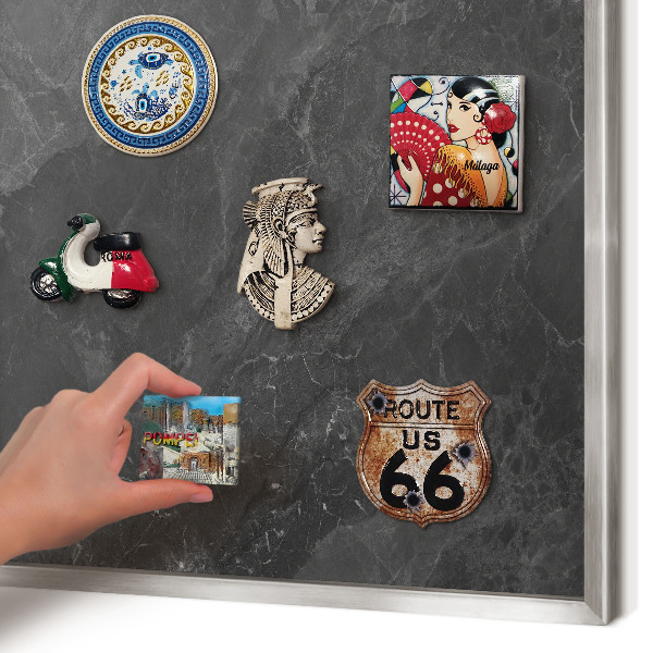 Lavagna magnetica decorativa da parete in colore argento Grigio eleganza t