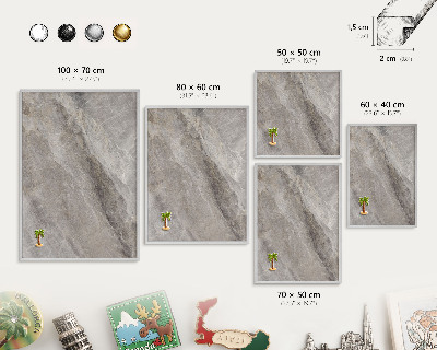 Lavagna magnetica decorativa da parete in colore argento Struttura della pietra