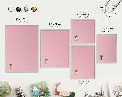 Lavagna magnetica decorativa da parete in colore argento Rosa chiaro