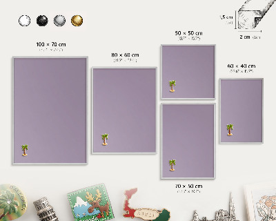 Lavagna magnetica decorativa da parete in colore argento Viola lilla