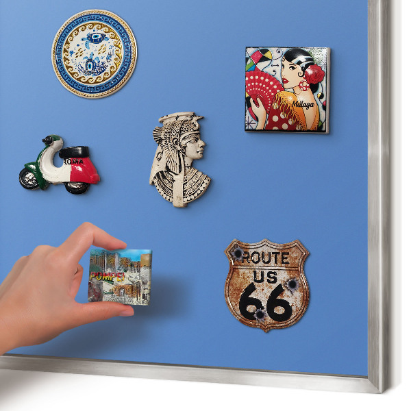 Lavagna magnetica decorativa da parete in colore argento Colore blu
