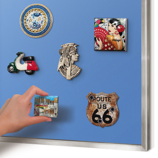 Lavagna magnetica decorativa da parete in colore argento Colore blu