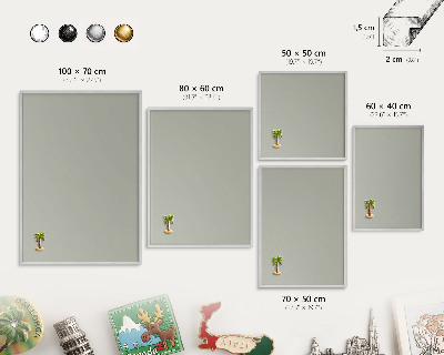 Lavagna magnetica decorativa da parete in colore argento Grigio neutro