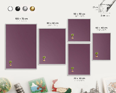 Lavagna magnetica decorativa da parete in colore argento Colore viola