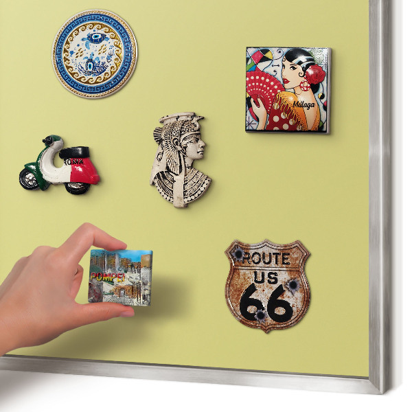 Lavagna magnetica decorativa da parete in colore argento Senape leggera