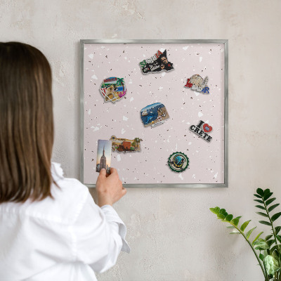 Lavagna magnetica decorativa da parete in colore argento Terrazzo moderno