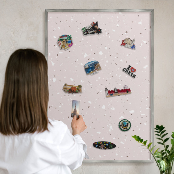 Lavagna magnetica decorativa da parete in colore argento Terrazzo moderno