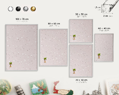 Lavagna magnetica decorativa da parete in colore argento Terrazzo moderno