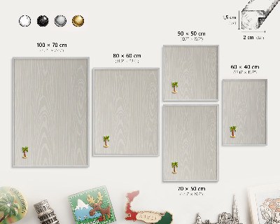 Lavagna magnetica decorativa da parete in colore argento Struttura in legno