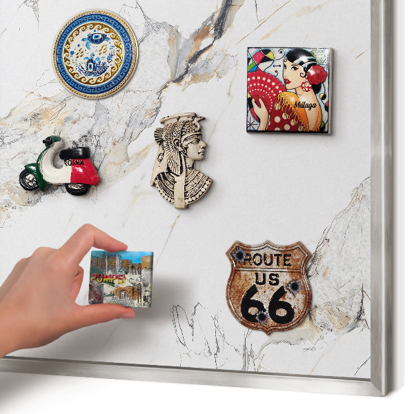 Lavagna magnetica decorativa da parete in colore argento Effetto marmo