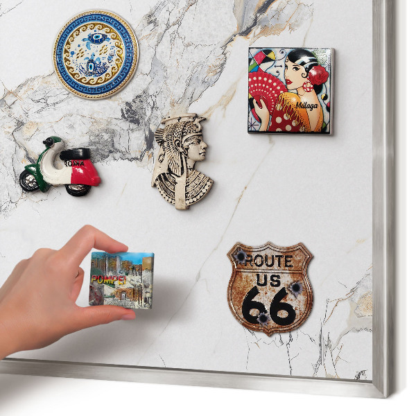 Lavagna magnetica decorativa da parete in colore argento Effetto marmo