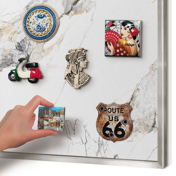 Lavagna magnetica decorativa da parete in colore argento Effetto marmo