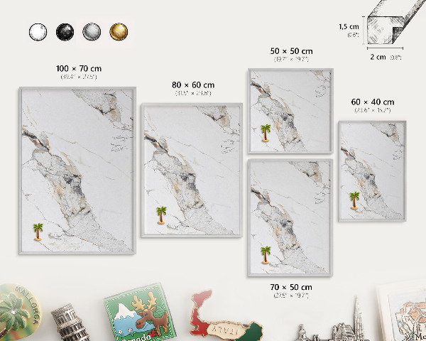 Lavagna magnetica decorativa da parete in colore argento Effetto marmo