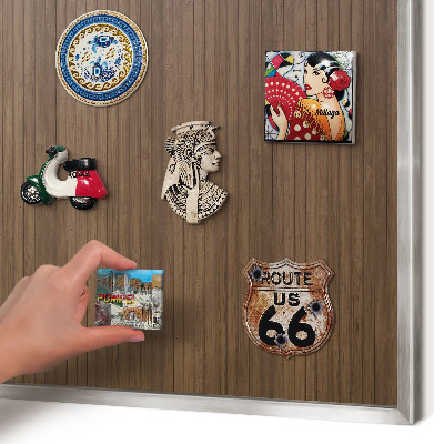Lavagna magnetica decorativa da parete in colore argento Sfondo in legno